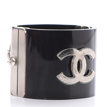 Chanel Resin Ruthenium CC Cuff Black 3 of 5