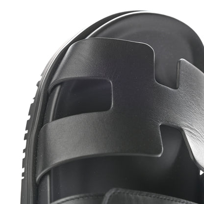 Hermes Calfskin Womens Chypre Sandals 39 Black 12 of 15
