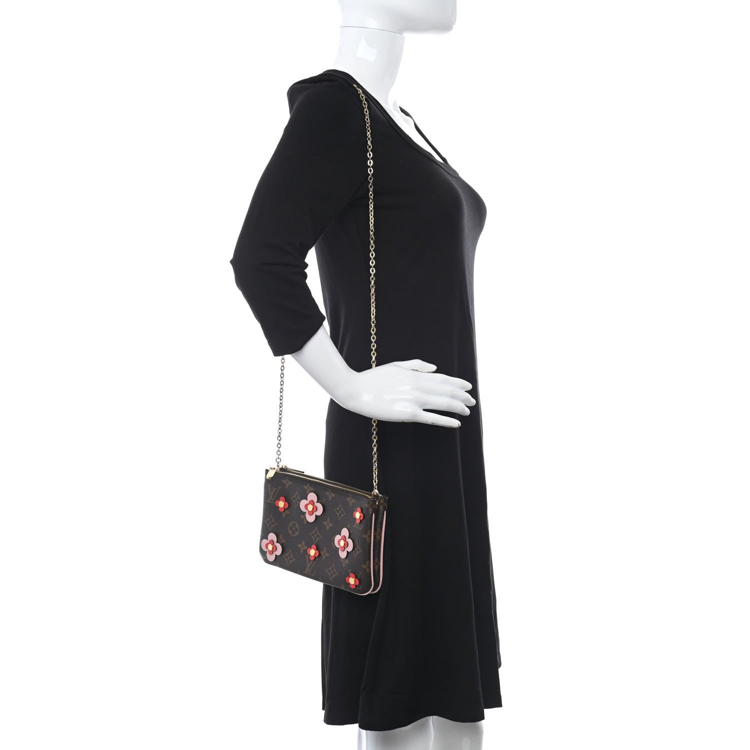 Louis Vuitton Monogram Blooming Flowers Double Zip Pochette 2 of 12