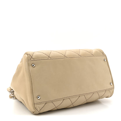 Chanel Lambskin Stitched Accordion Tote Beige 4 of 10