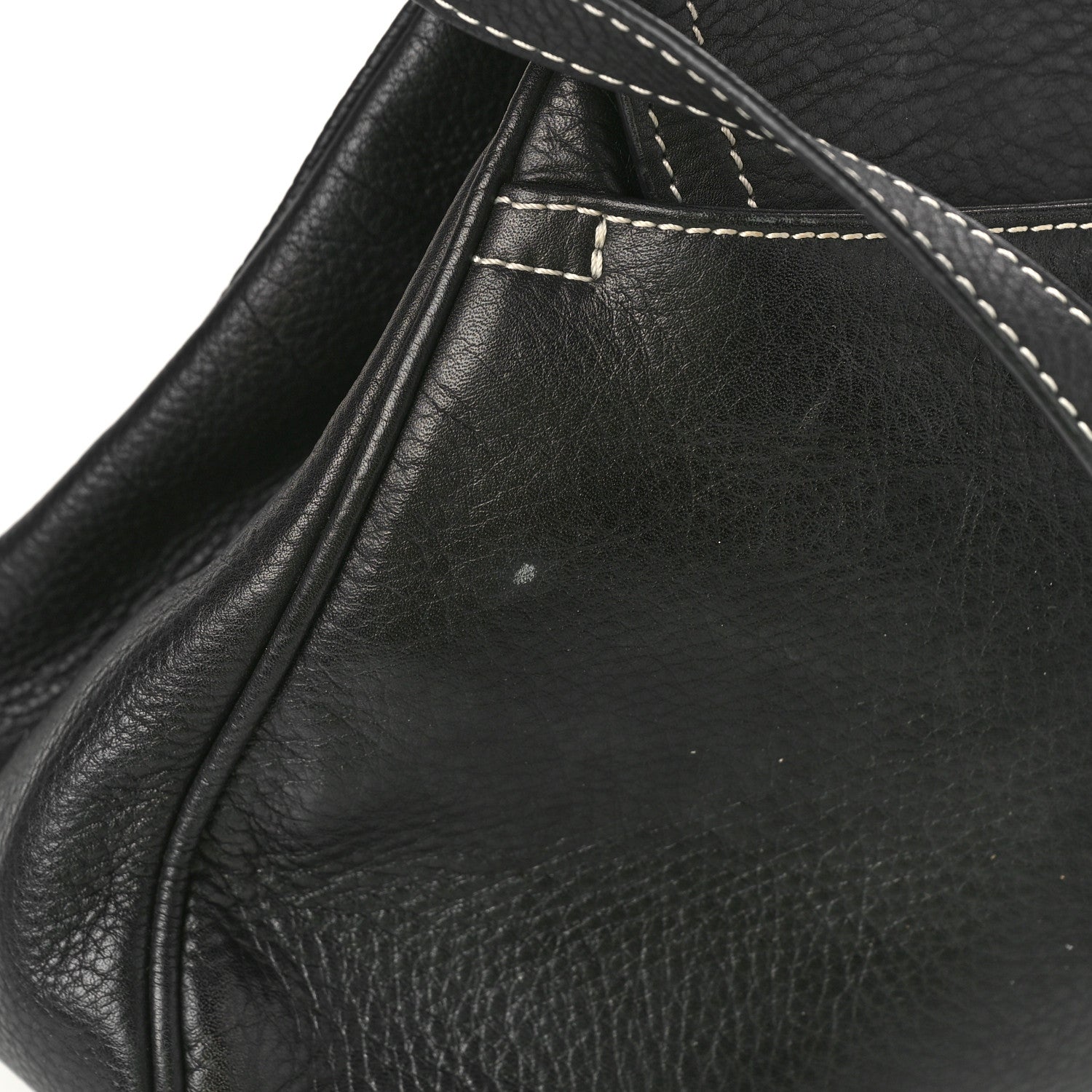 Christian Dior Calfskin Saddle Top Handle Satchel Black 10 of 10