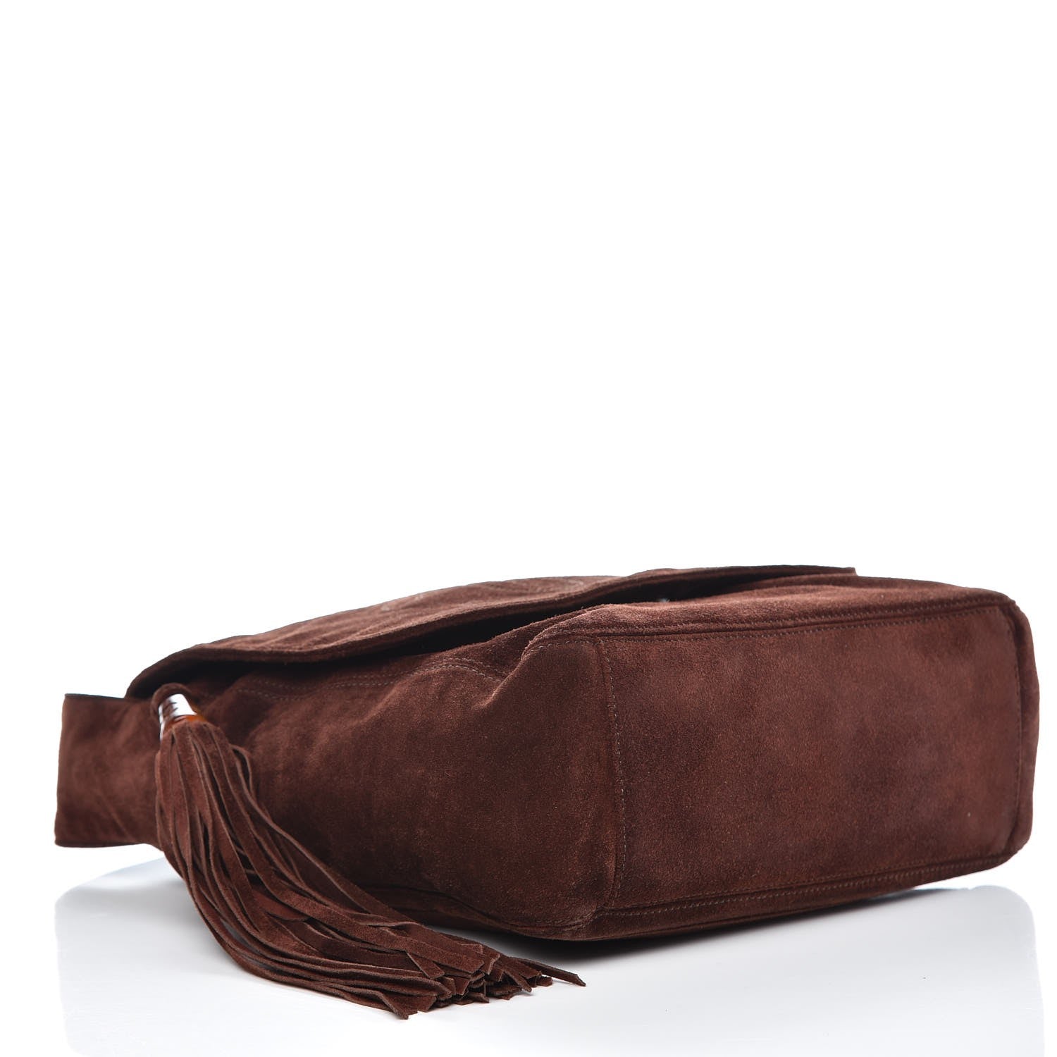 Chanel Suede Tassel CC Shoulder Bag Brown 4 of 8