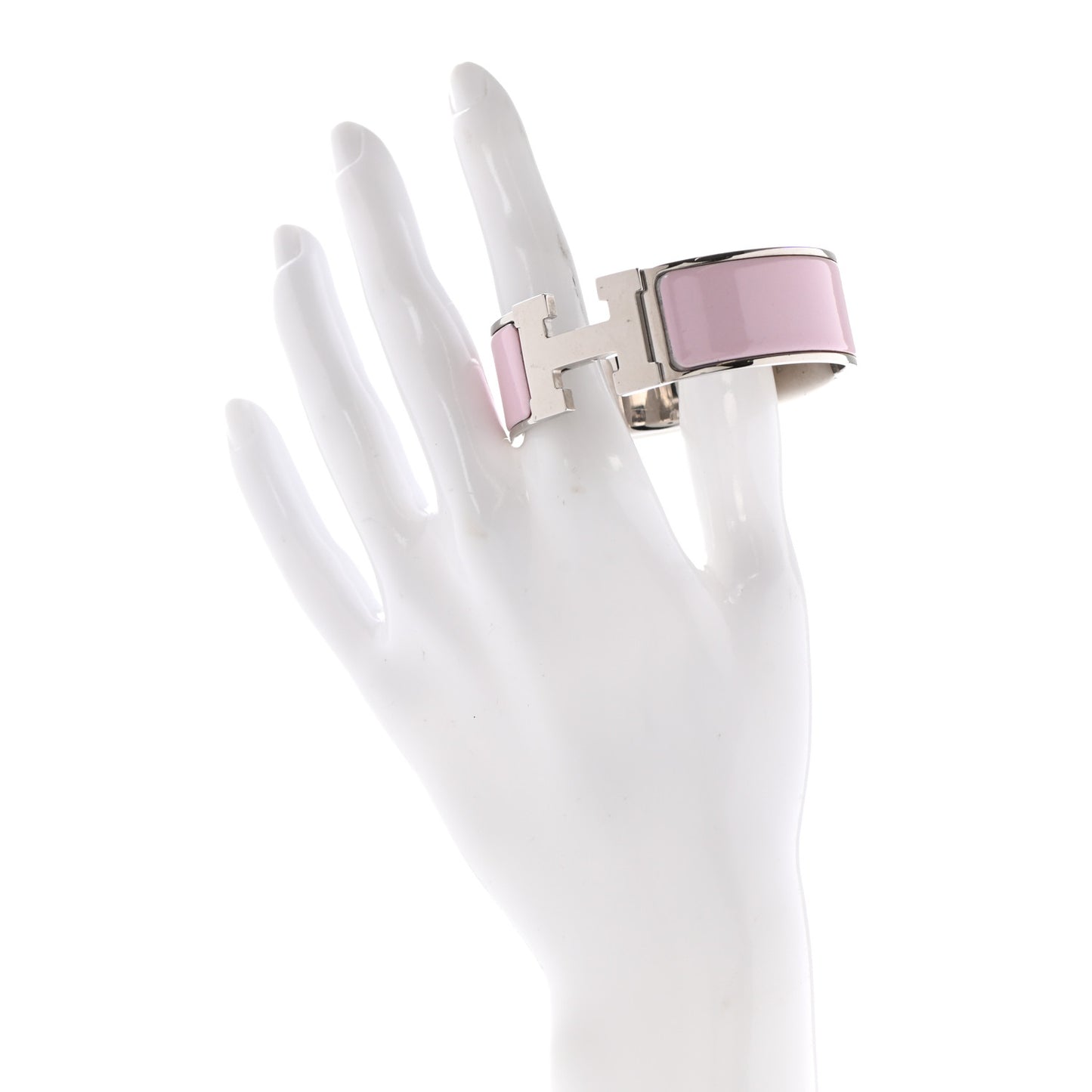 Enamel Wide Clic Clac H Bracelet GM Rose Dragee