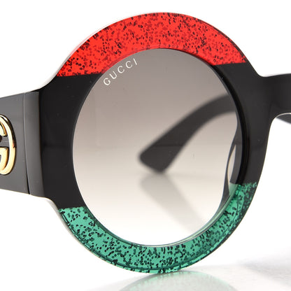 Gucci Acetate Round GG0084S Sunglasses Black Red Green 8 of 9