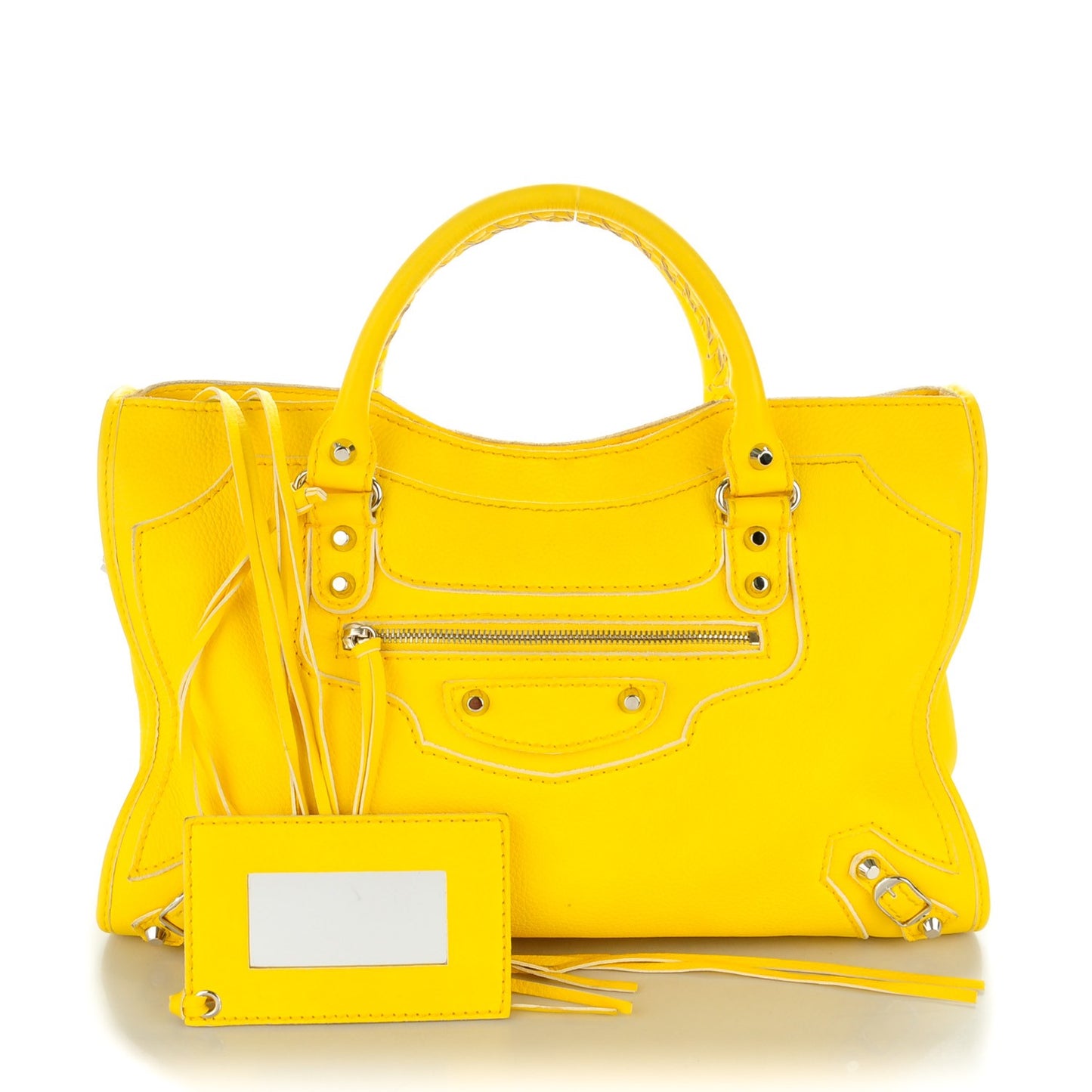 Supple Grained Calfskin Classic Silver Hardware Highlight City Jaune Soleil