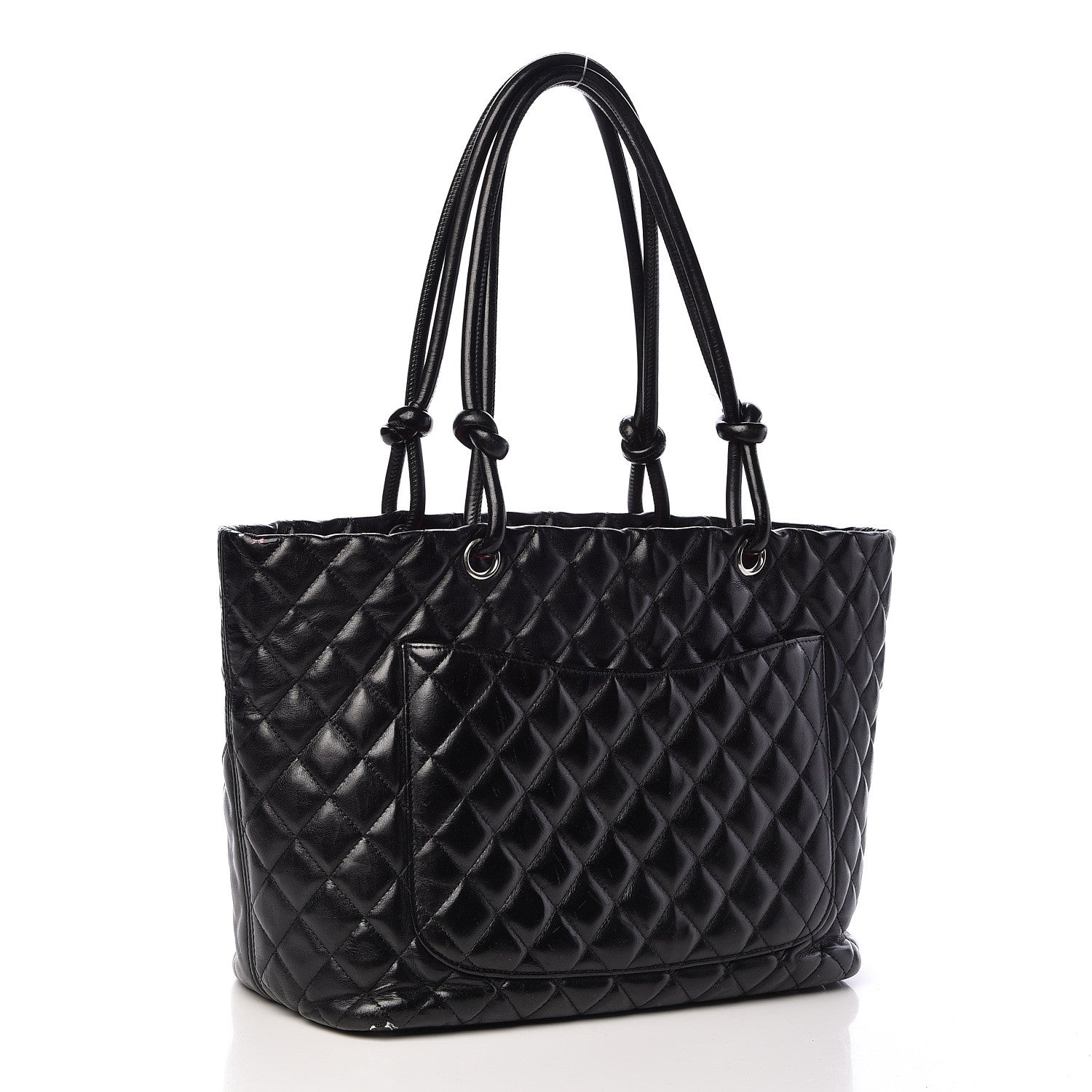 Chanel Calfskin Quilted Large Cambon Tote Black White 3 of 18