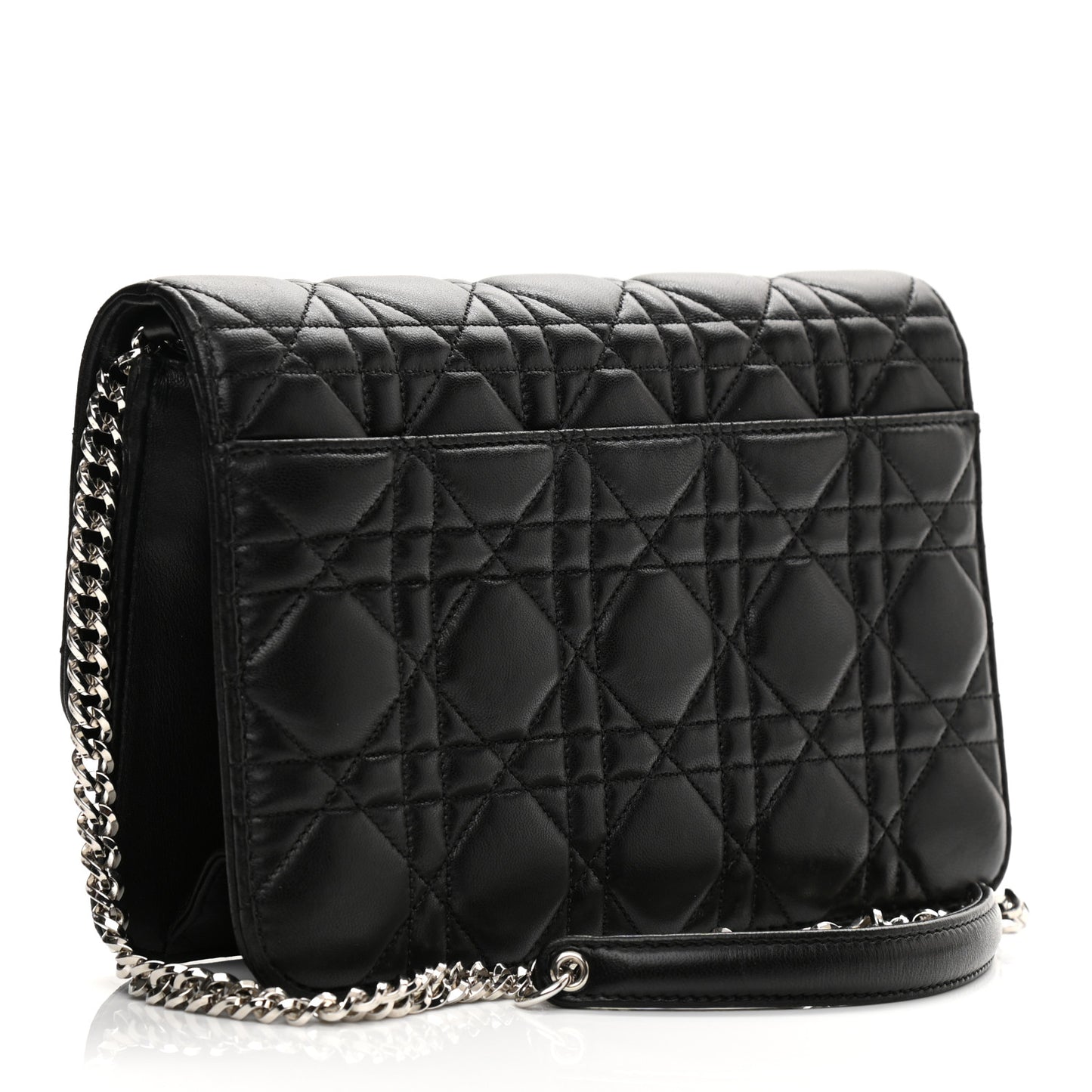 Lambskin Cannage Miss Dior Promenade Pouch Black
