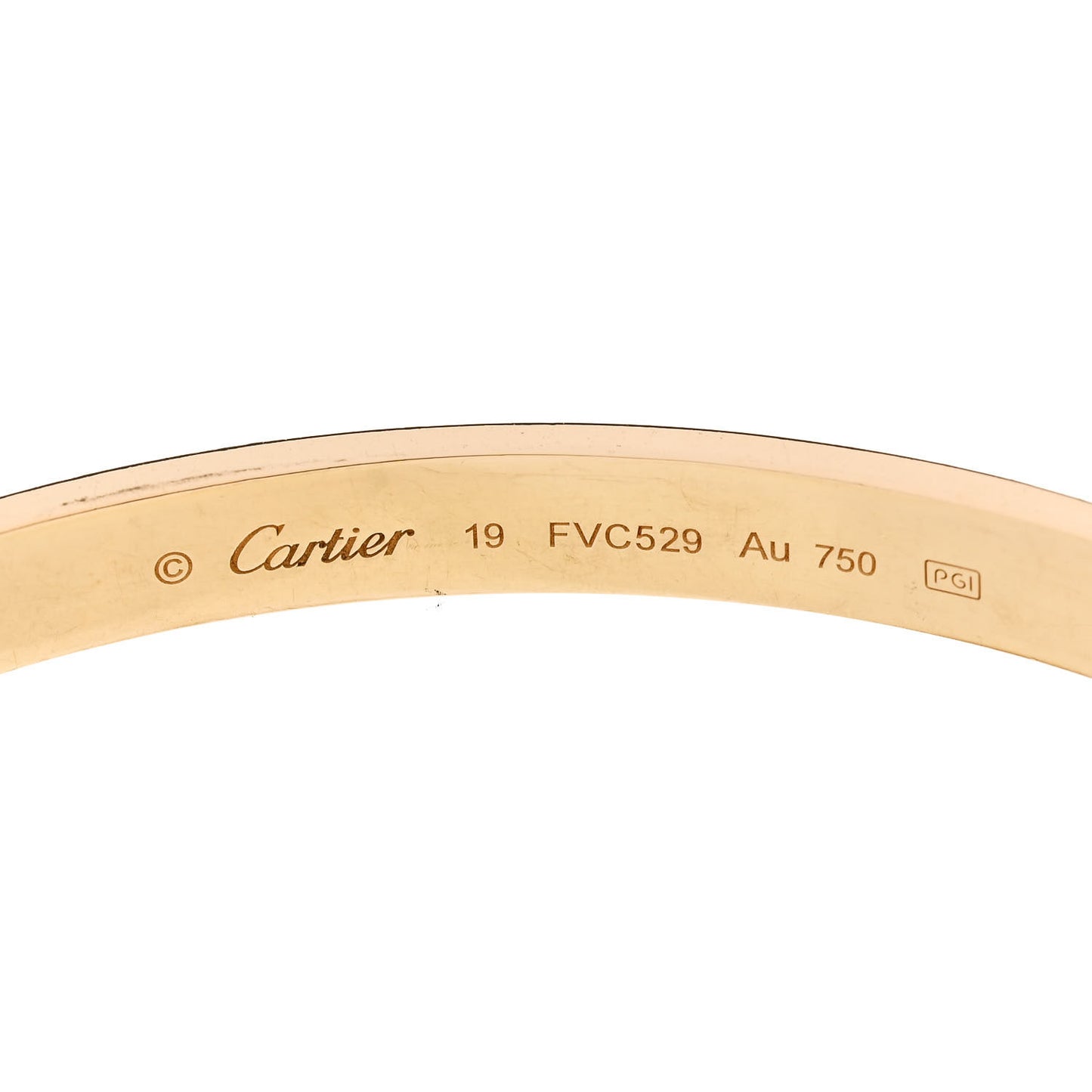 18K Yellow Gold LOVE Bracelet 19