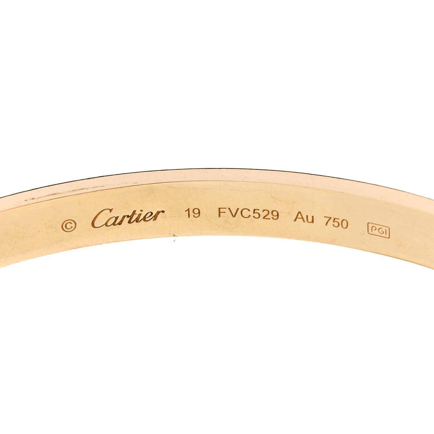 Cartier 18K Yellow Gold LOVE Bracelet 19 6 of 9