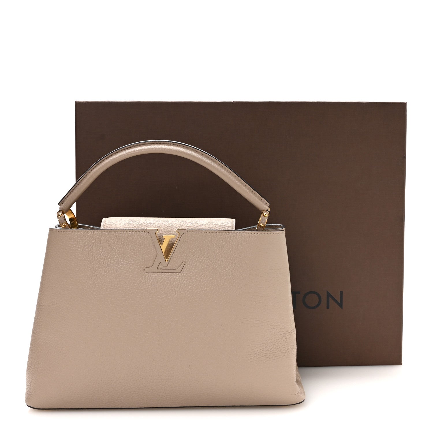 Louis Vuitton Taurillon Capucines MM Galet Galet 11 of 11