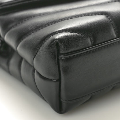 Saint Laurent Calfskin Y Quilted Monogram Monochrome Toy Loulou Crossbody Bag Black 9 of 10