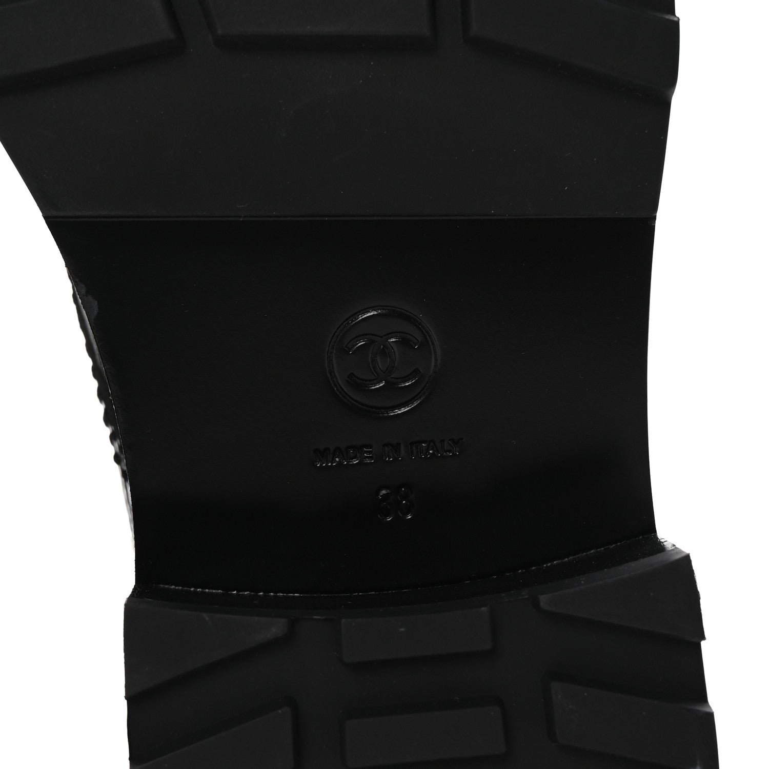 Chanel Shiny Calfskin Velvet Pearl Combat Short Boots 38 Black 7 of 10