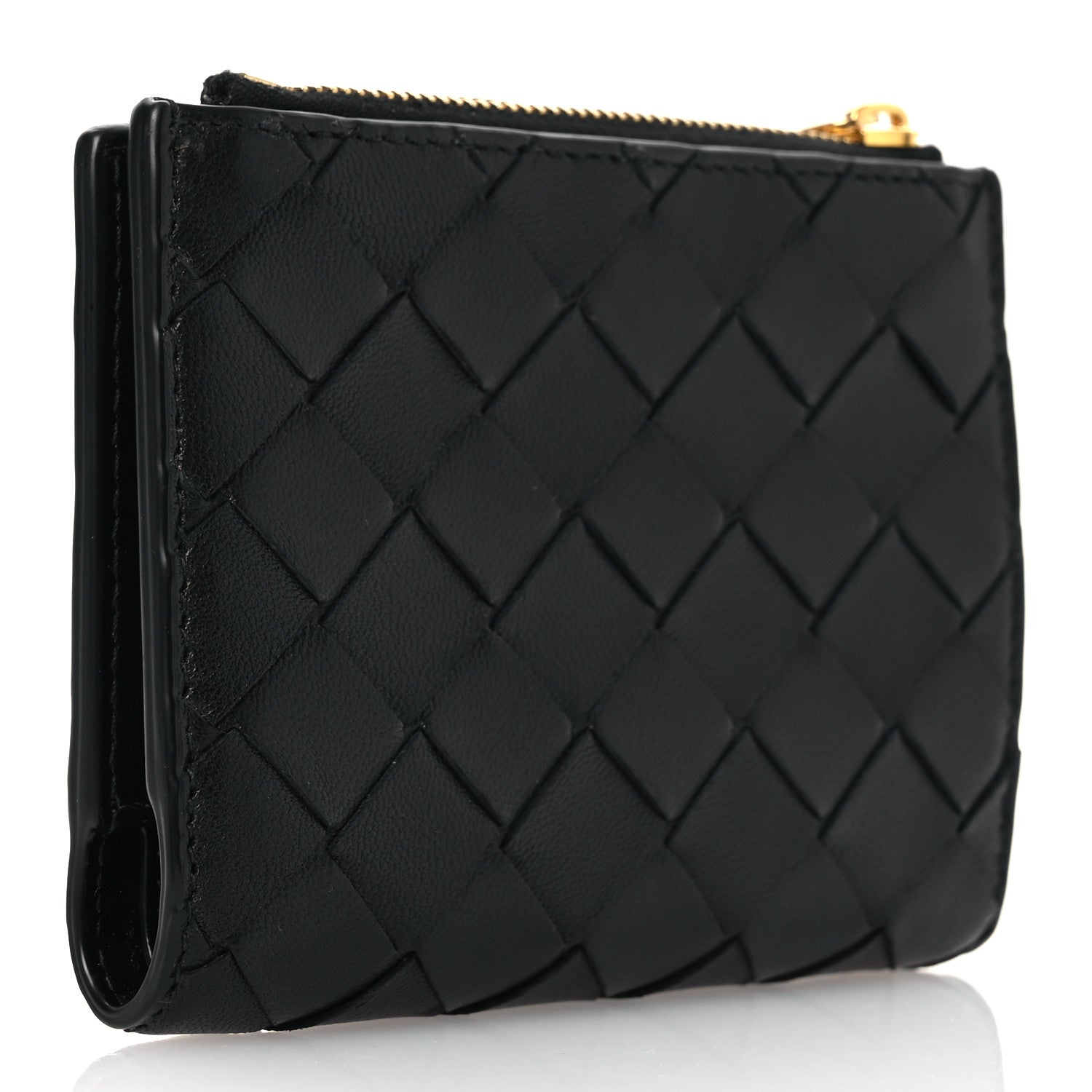 Bottega Veneta Nappa Intrecciato Medium Bi-Fold Zip Wallet Black 3 of 10