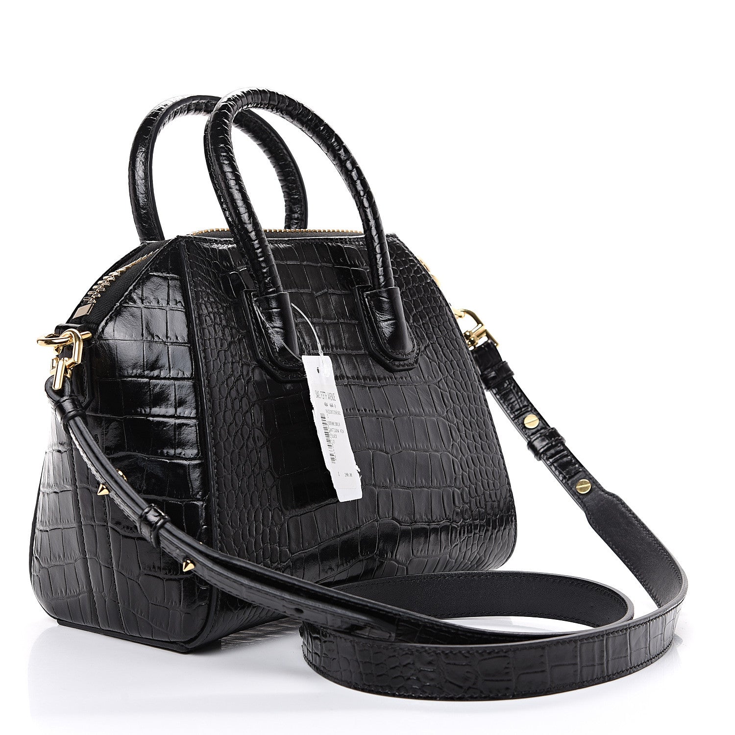 Givenchy Calfskin Crocodile Embossed Mini Antigona Black 2 of 8