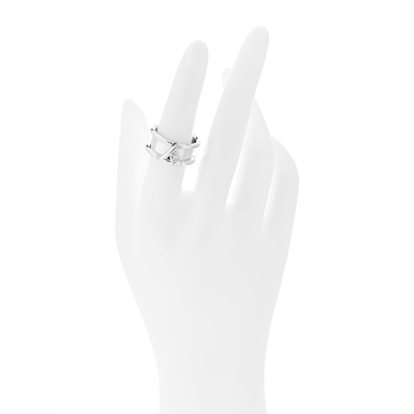 18K White Gold Diamond Volt One Band Ring 53 6.5