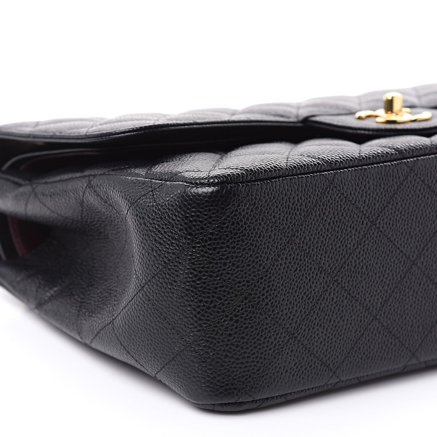 Caviar Quilted Jumbo Double Flap Black