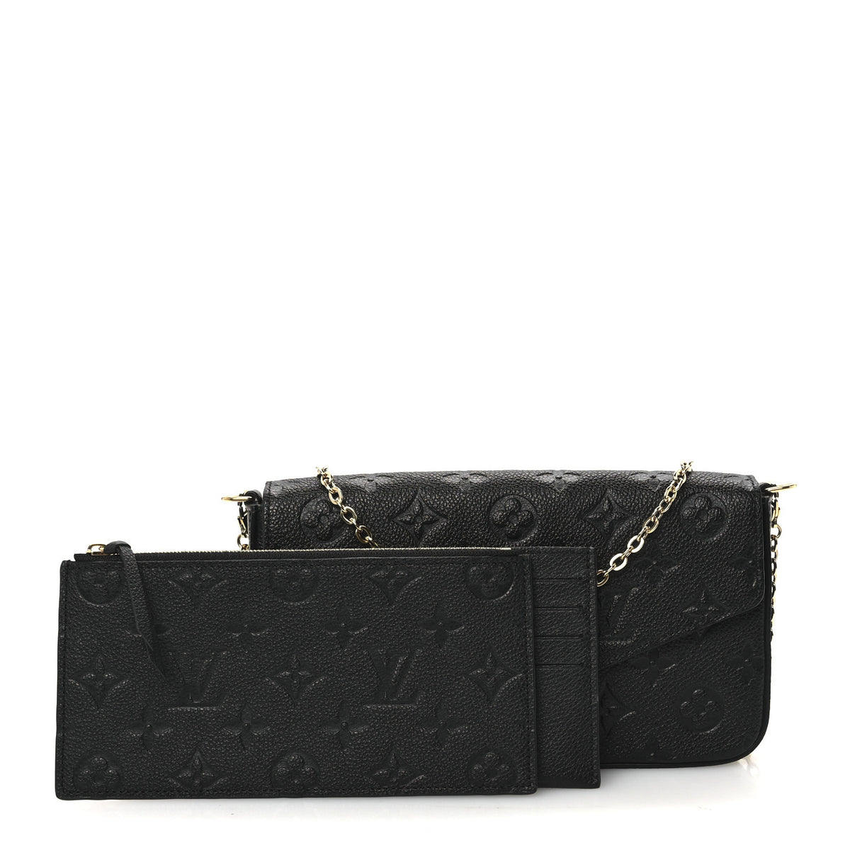 Louis Vuitton Empreinte Pochette Felicie Chain Wallet Black 3 of 10