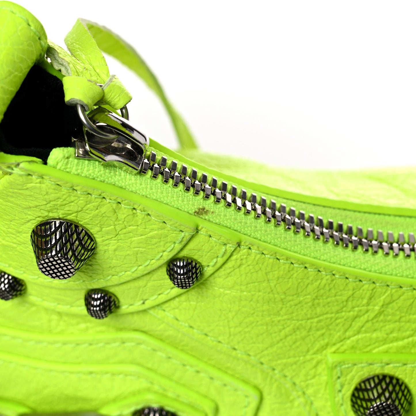 Agneau Arena Le Cagole Shoulder Bag XS Fluo Yellow