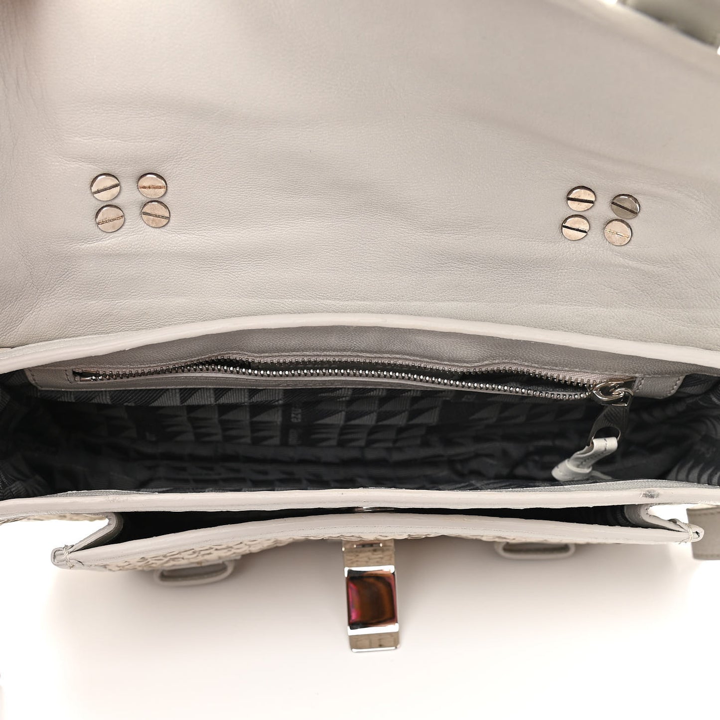 Lambskin Woven Tiny PS1 Satchel Ivory