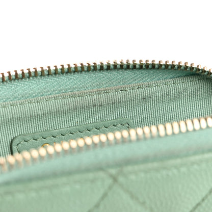 Chanel Caviar Quilted Zip Coin Purse Light Green 8 of 16