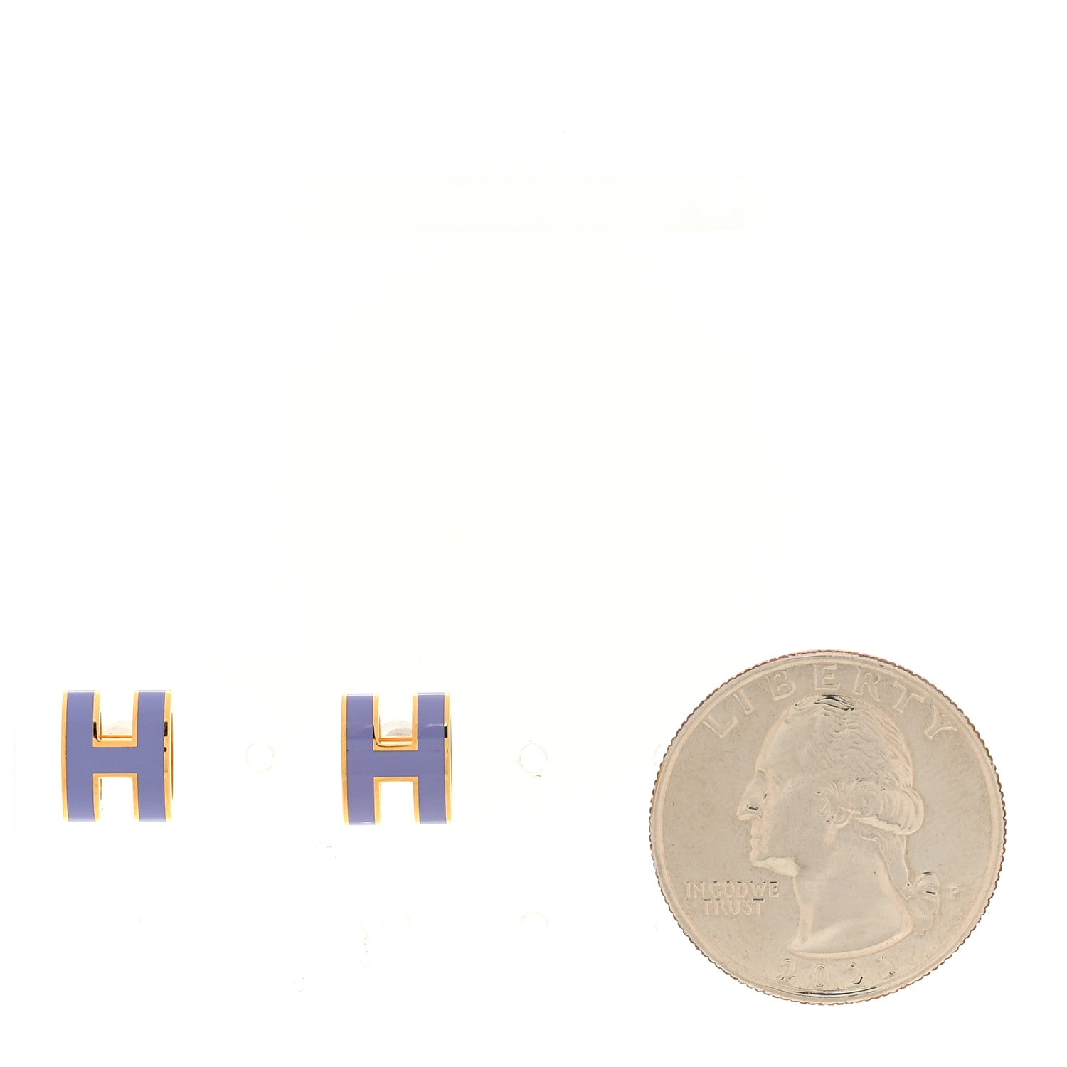 Hermes Rose Gold Lacquered Mini Pop H Earrings Lilac 2 of 4