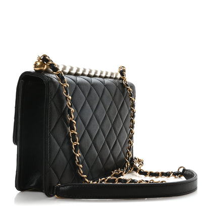 Chanel Goatskin Quilted Small Chic Pearls Flap Black 3 of 11