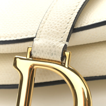 Christian Dior Grained Calfskin Mini Saddle Bag White 11 of 12