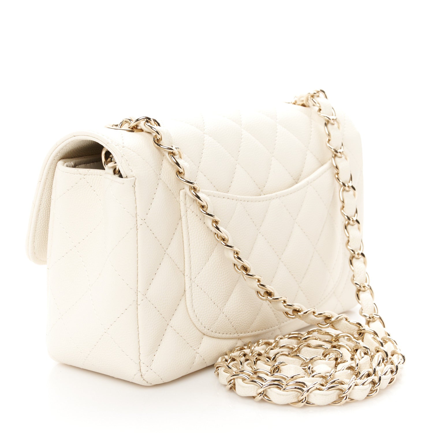 Chanel Caviar Quilted Mini Rectangular Flap White 3 of 11