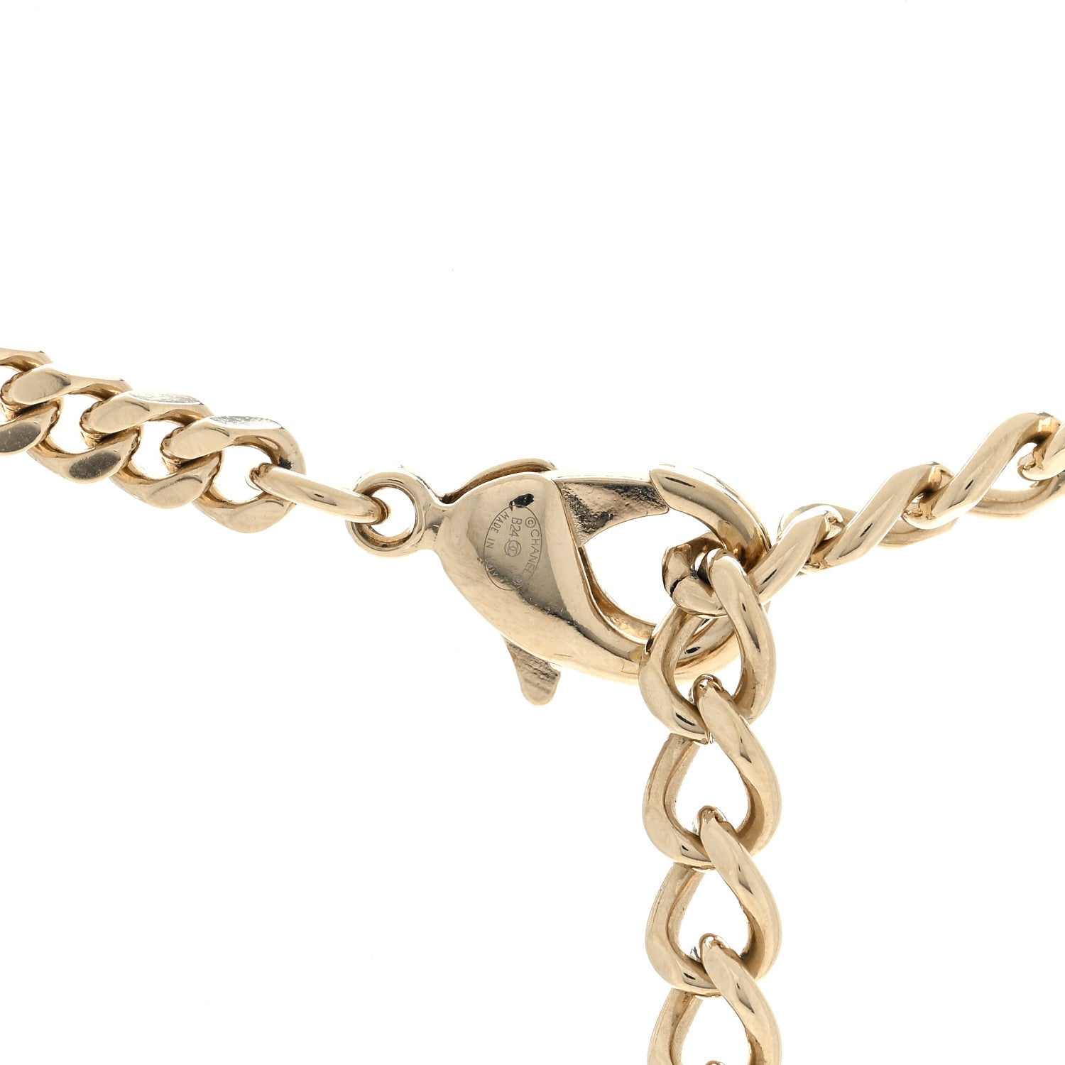 Chanel Crystal Chain CC Link Choker Gold Silver 4 of 5
