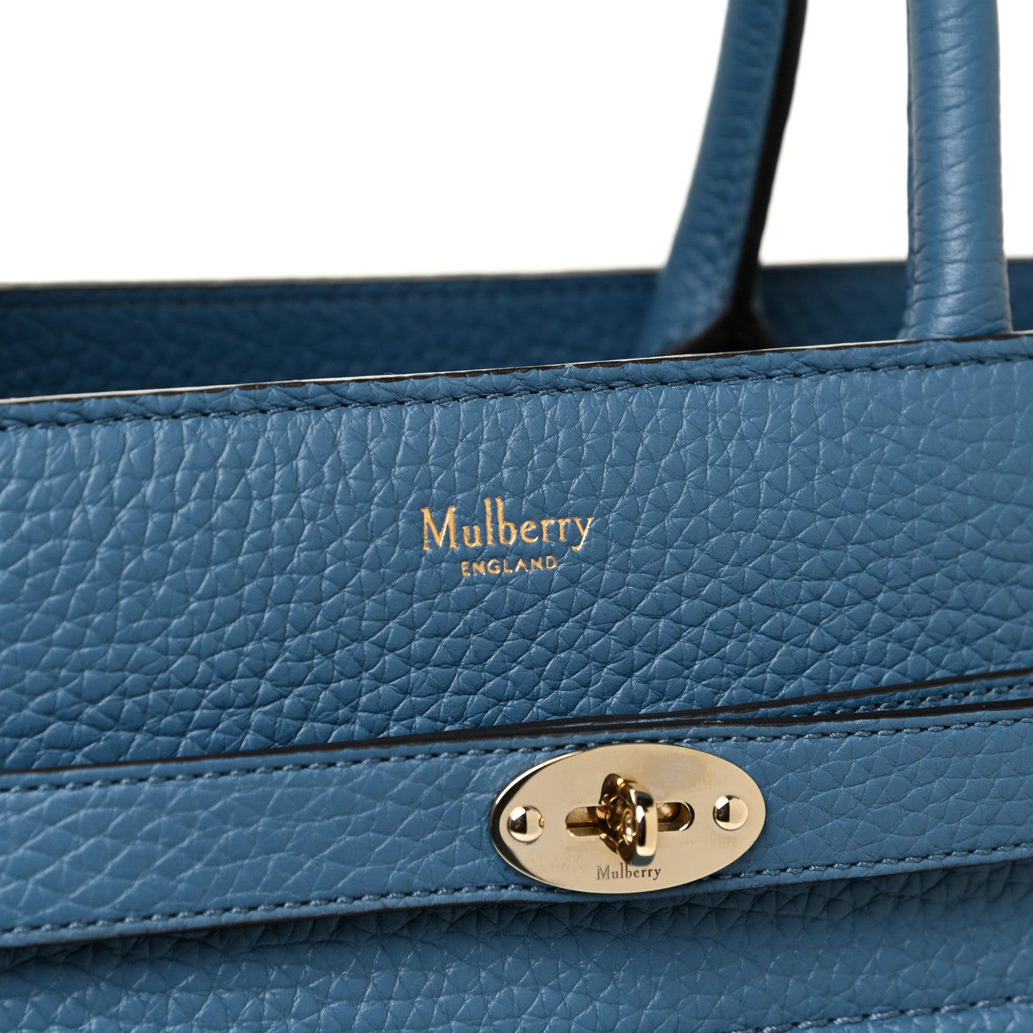 Mulberry Heavy Grain Belted Bayswater Tote Blue 10 of 10