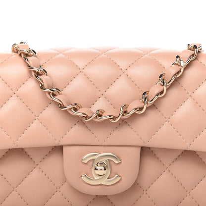 Chanel Lambskin Quilted Mini Rectangular Flap Dark Beige 10 of 11