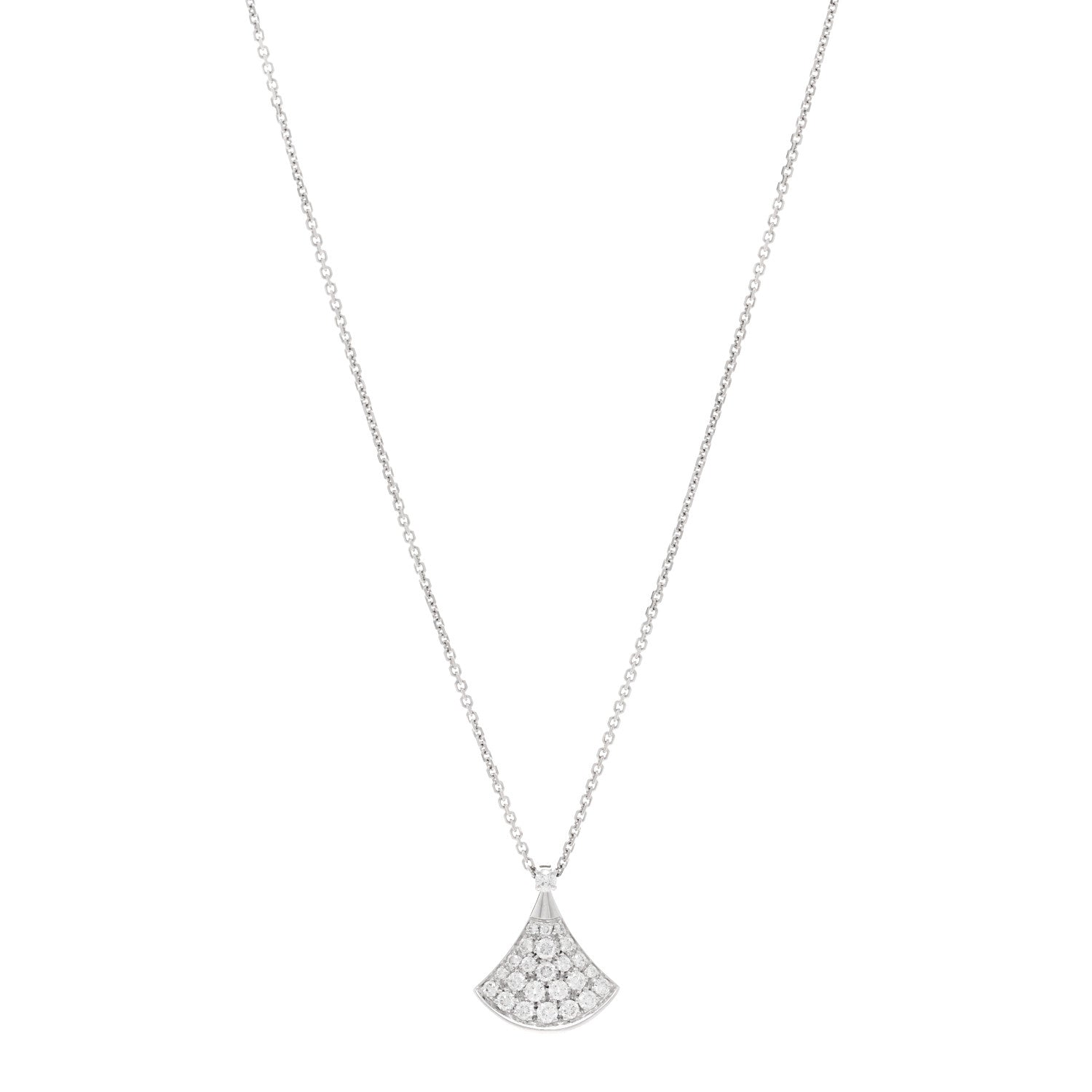 Bulgari 18K White Gold Diamond Divas' Dream Pave Necklace 1 of 6