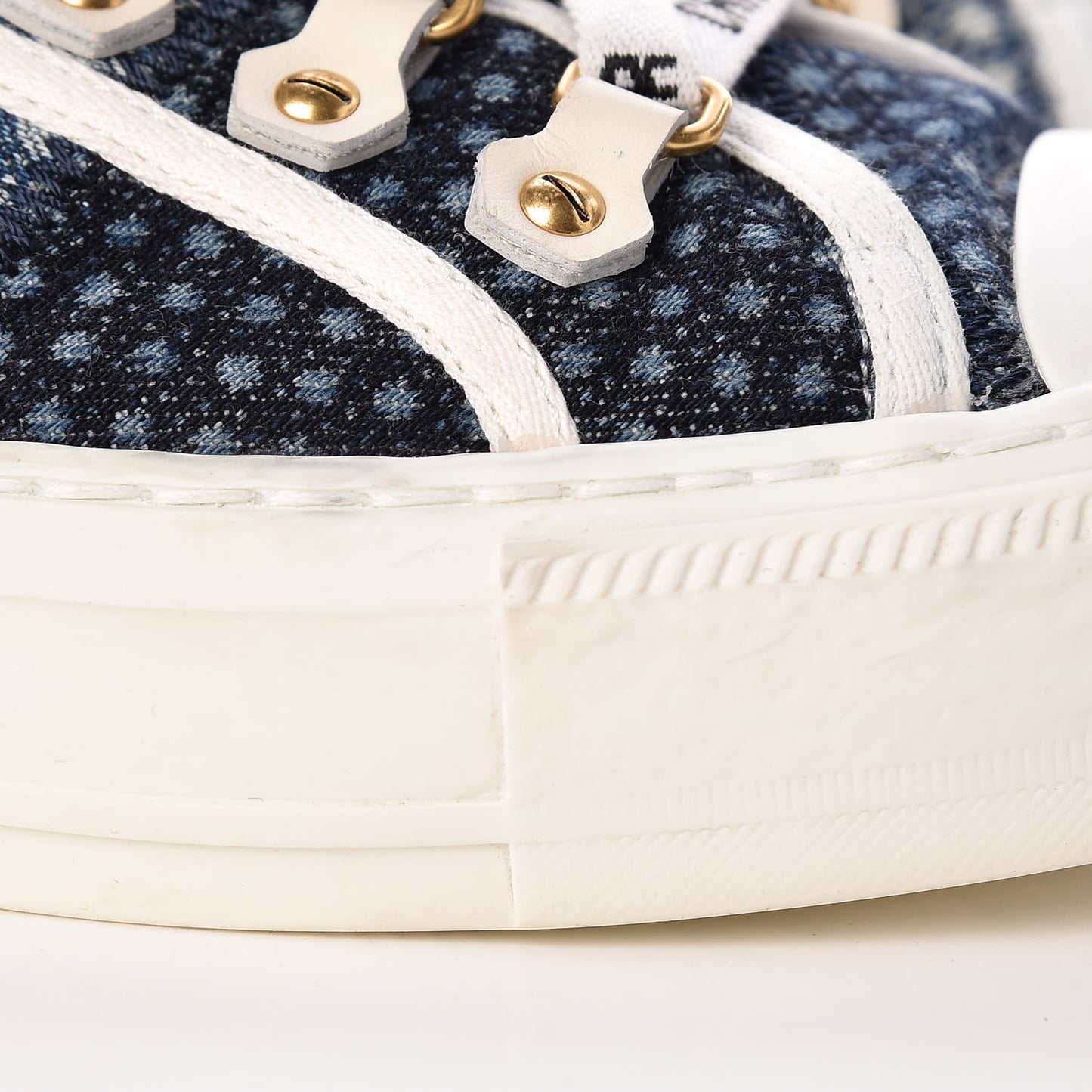 Denim Patchwork Walk'n Dior Low Top Sneakers 36.5 Blue