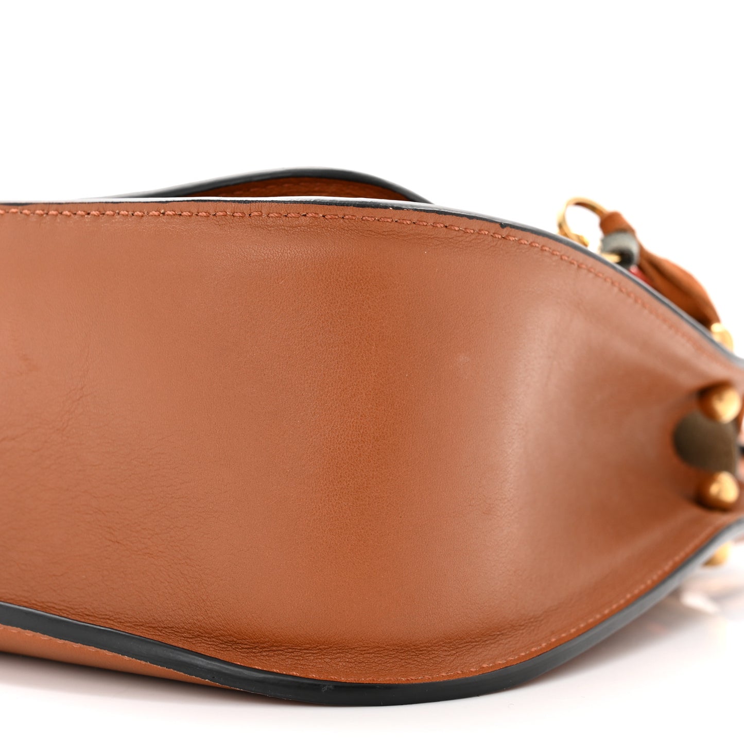 Calfskin Small Hudson Fringe Shoulder Bag Caramel