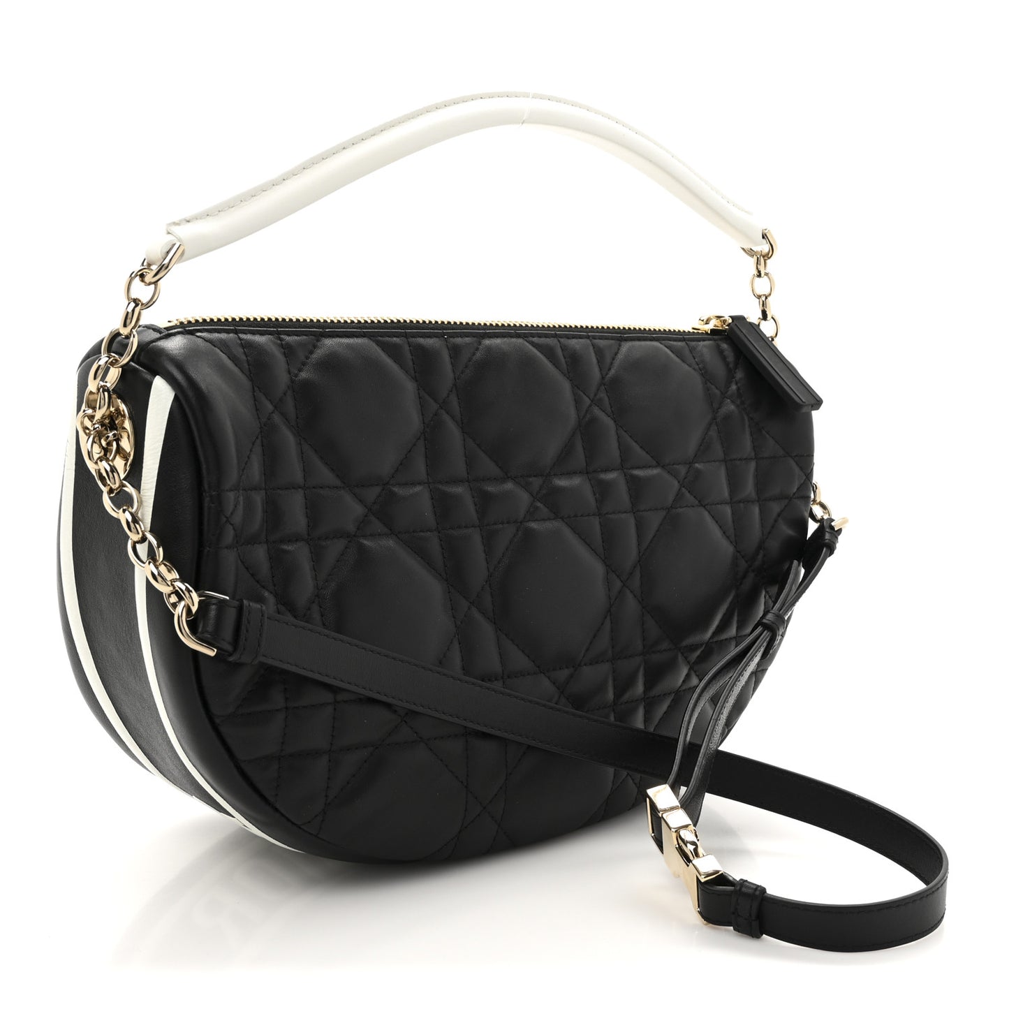 Lambskin Cannage Medium Dior Vibe Hobo Bag Black