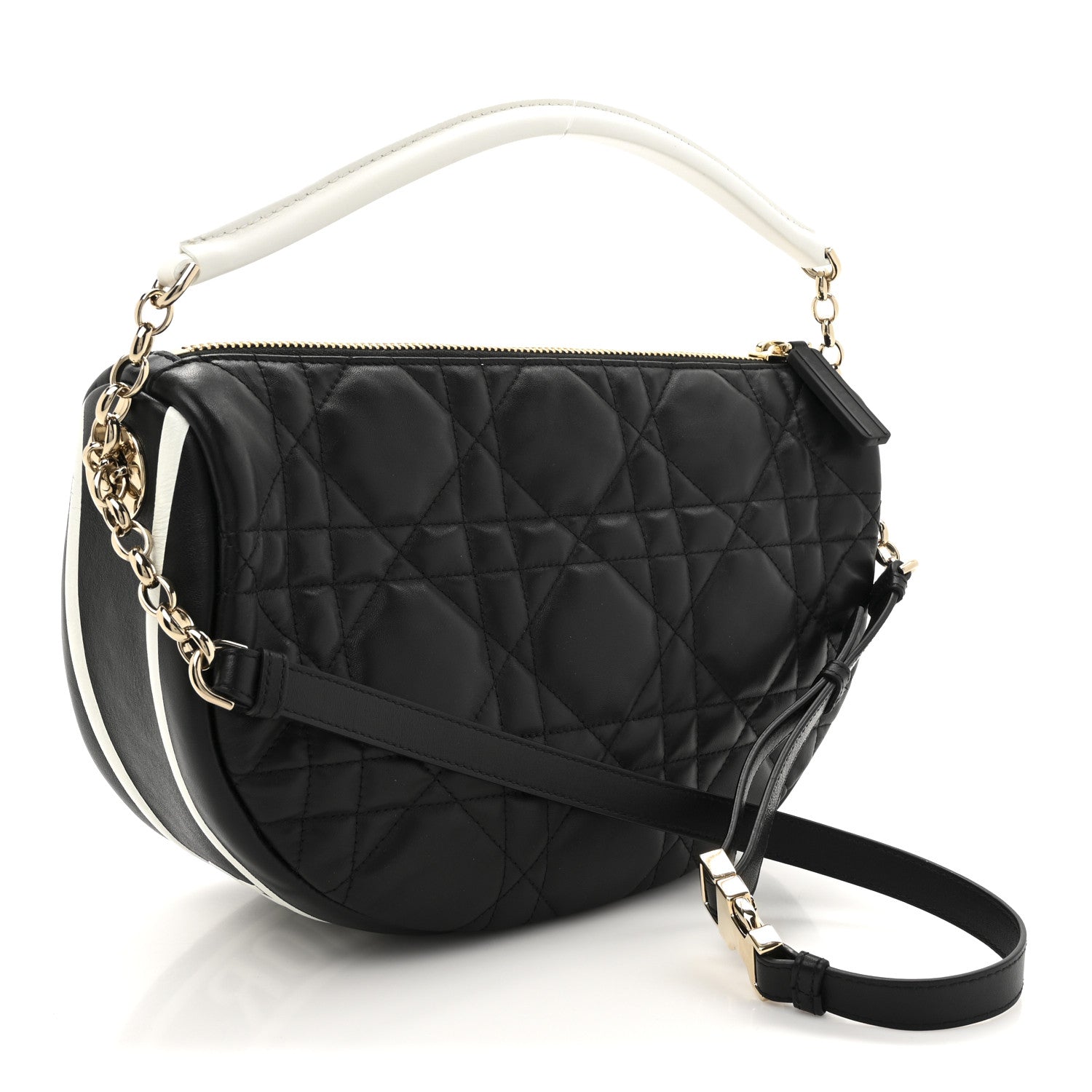 Christian Dior Lambskin Cannage Medium Dior Vibe Hobo Bag Black 3 of 11