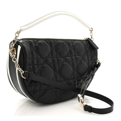 Christian Dior Lambskin Cannage Medium Dior Vibe Hobo Bag Black 3 of 11