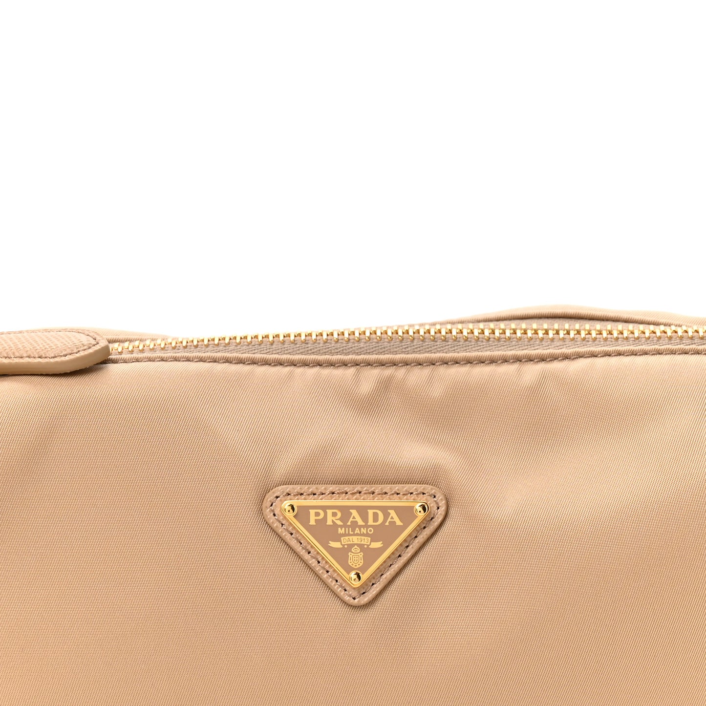 Re-Nylon Triangle Pouch Shoulder Bag Camel Brown