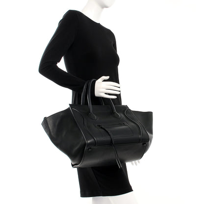 Celine Smooth Calfskin Medium Phantom Luggage Black 2 of 8