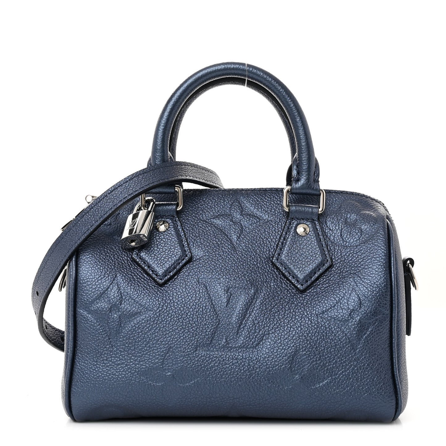 Metallic Empreinte Monogram Giant Speedy Bandouliere 20 Navy Nacre