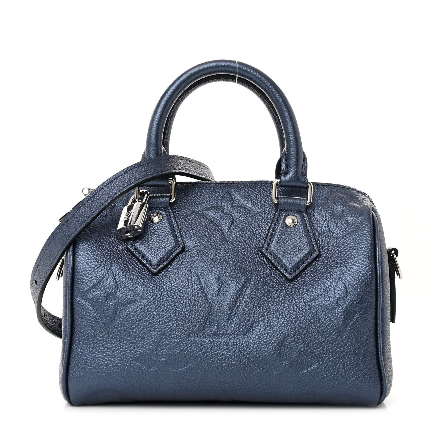 Louis Vuitton Metallic Empreinte Monogram Giant Speedy Bandouliere 20 Navy Nacre 1 of 9