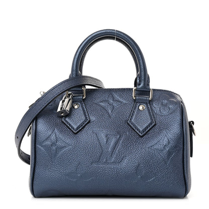 Louis Vuitton Metallic Empreinte Monogram Giant Speedy Bandouliere 20 Navy Nacre 1 of 9