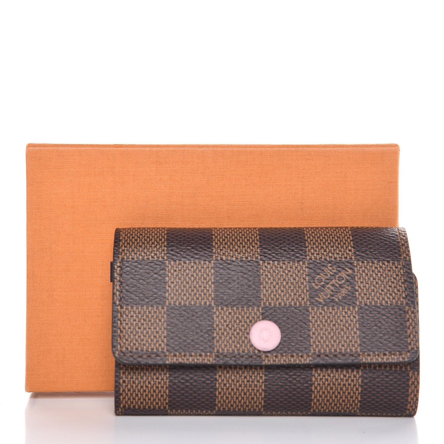Damier Ebene Multicles 6 Key Holder Rose Ballerine