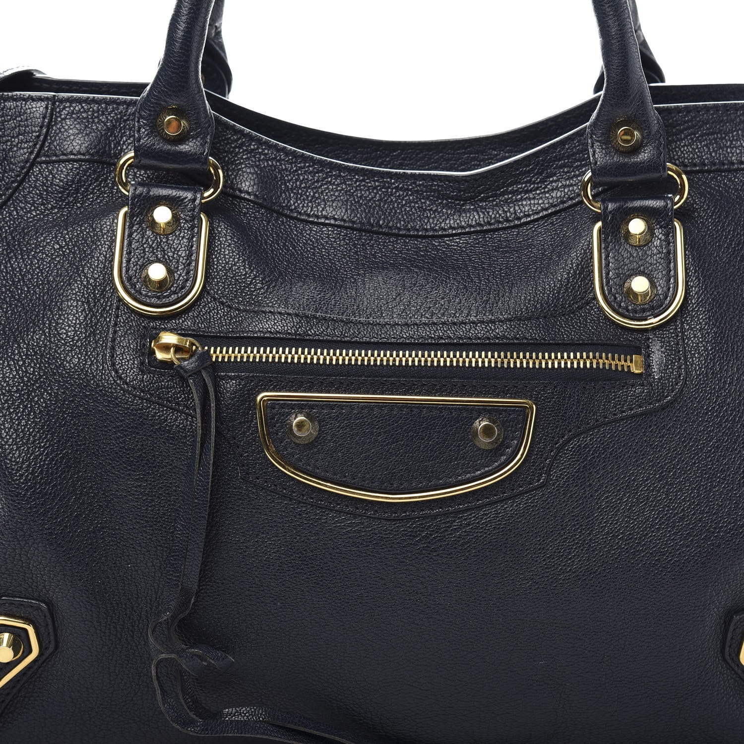 Balenciaga Chevre Gold Metallic Edge Hardware City Bleu Nuit Dark Sea 18 of 18