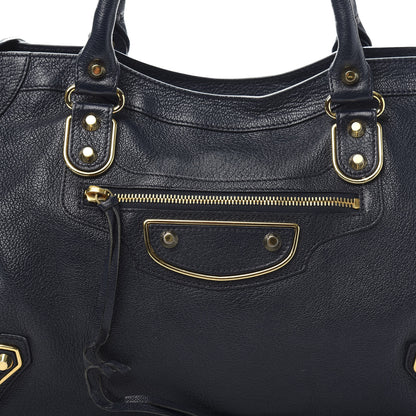 Balenciaga Chevre Gold Metallic Edge Hardware City Bleu Nuit Dark Sea 18 of 18