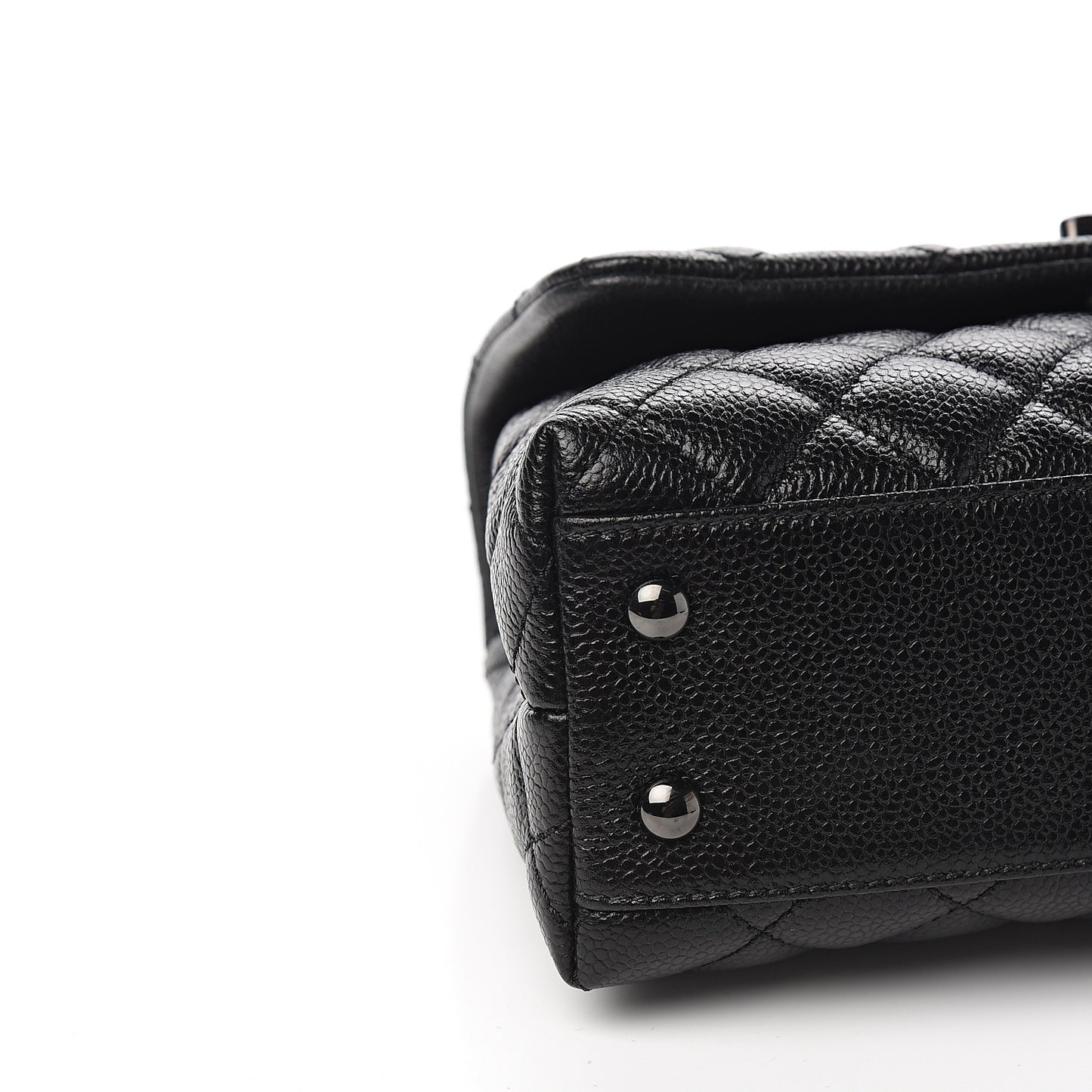Caviar Quilted Mini Coco Handle Flap So Black
