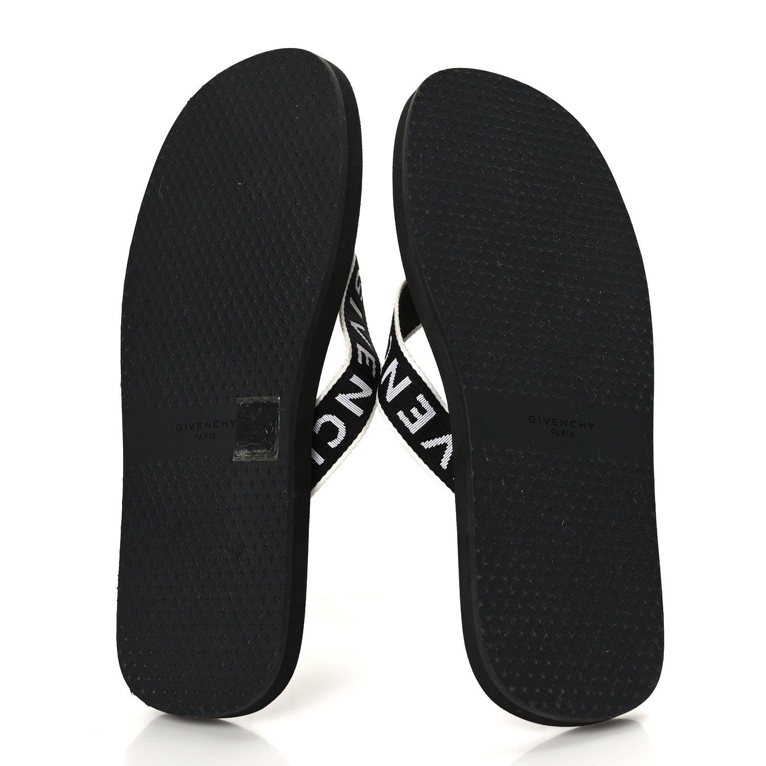 Givenchy Cotton Logo Thong Strap Sandals 41 Black White 5 of 7