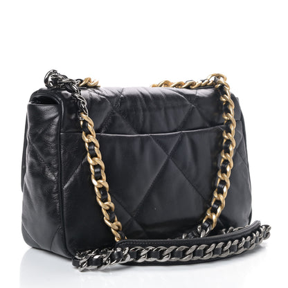 Chanel Shiny Goatskin Quilted Medium Chanel 19 Flap Black 2 of 4