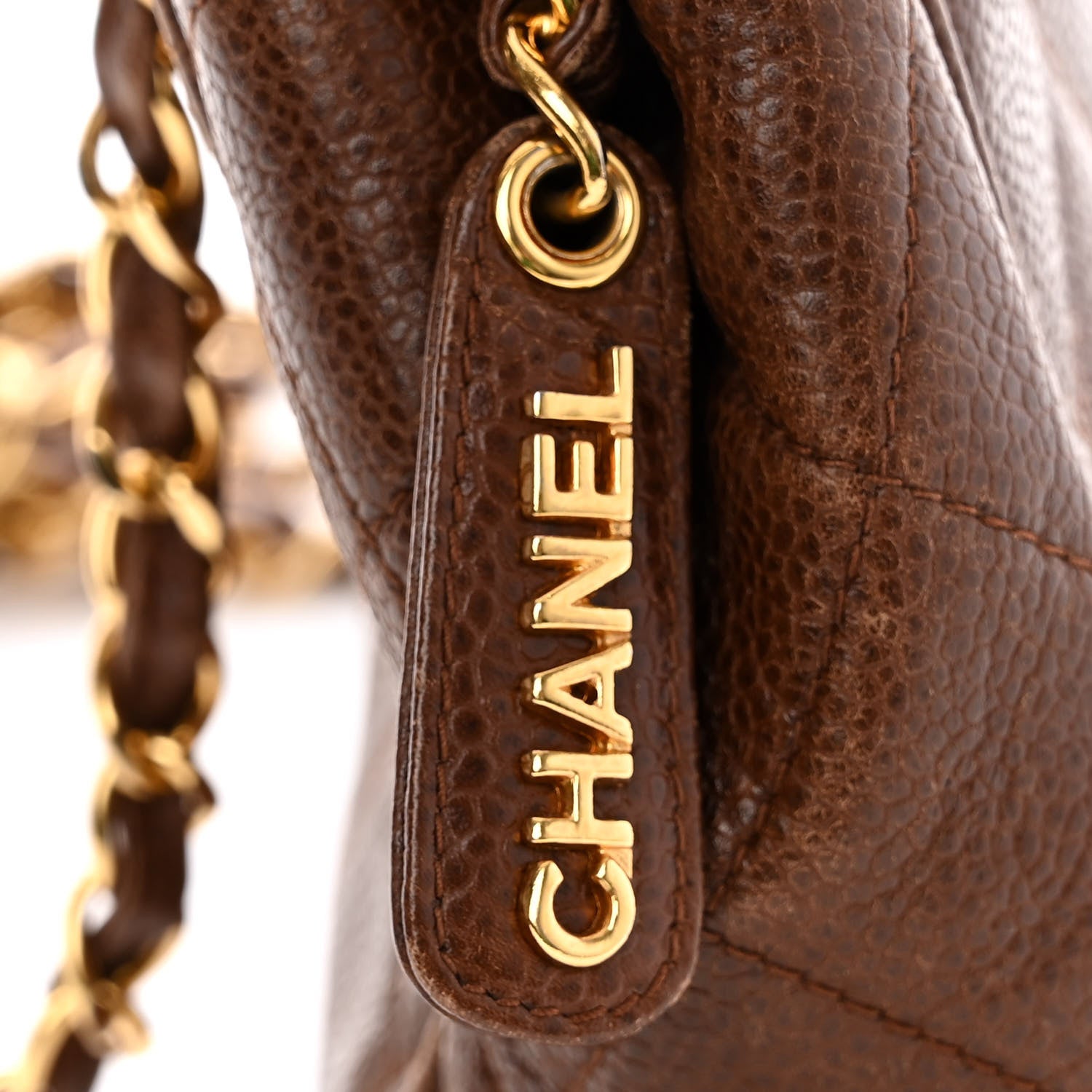 Chanel Caviar Quilted Shoulder Bag Brown 11 of 16