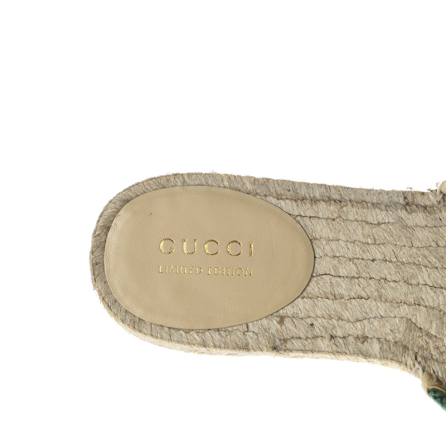 Gucci Straw Elaphe Matelasse GG Marmont Espadrille Slide Sandals 36.5 Natural New Shamarock 8 of 10